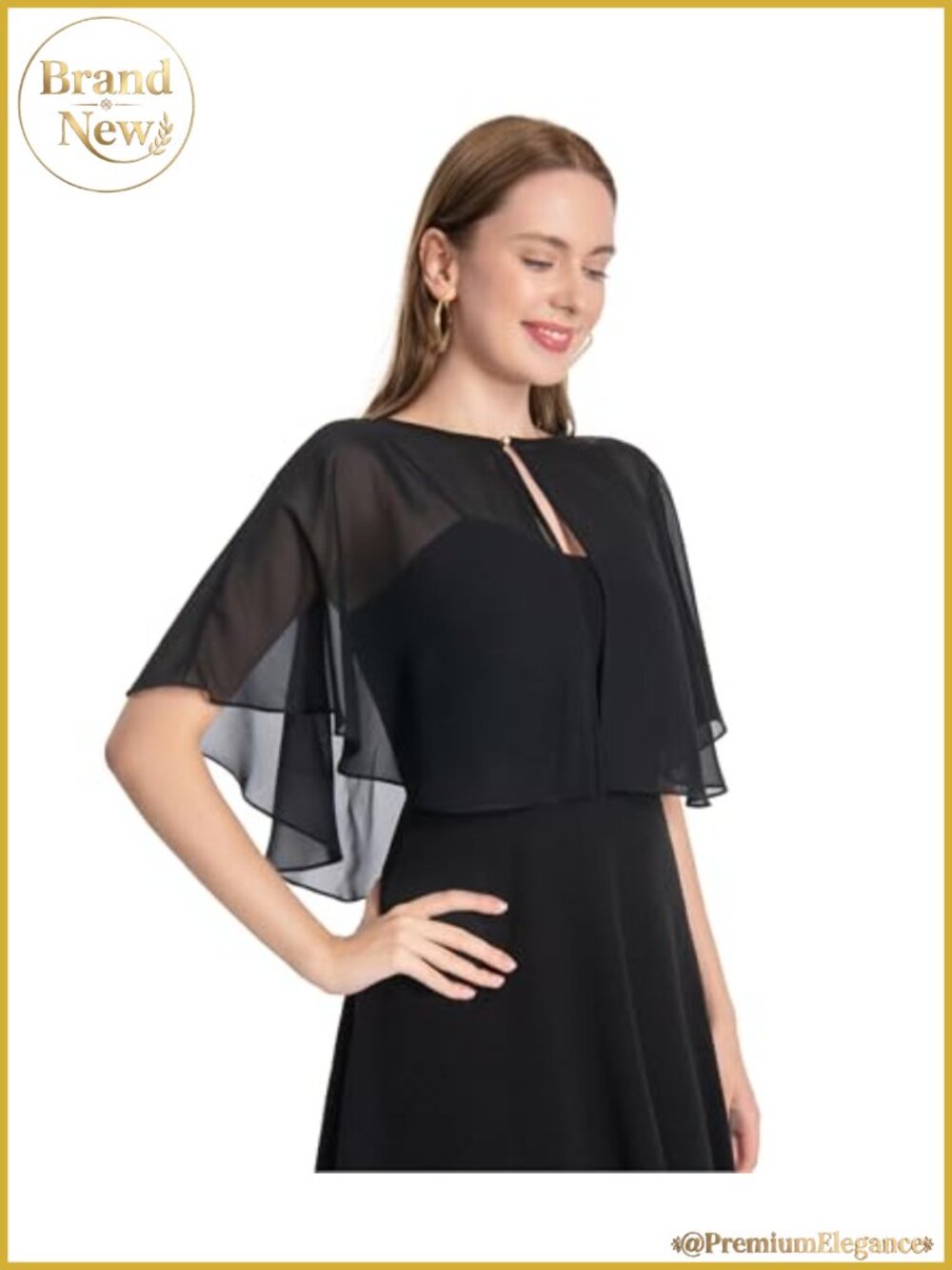 Chiffon Shawl Wrap Capelet for Evening Wedding Formal Cover Up